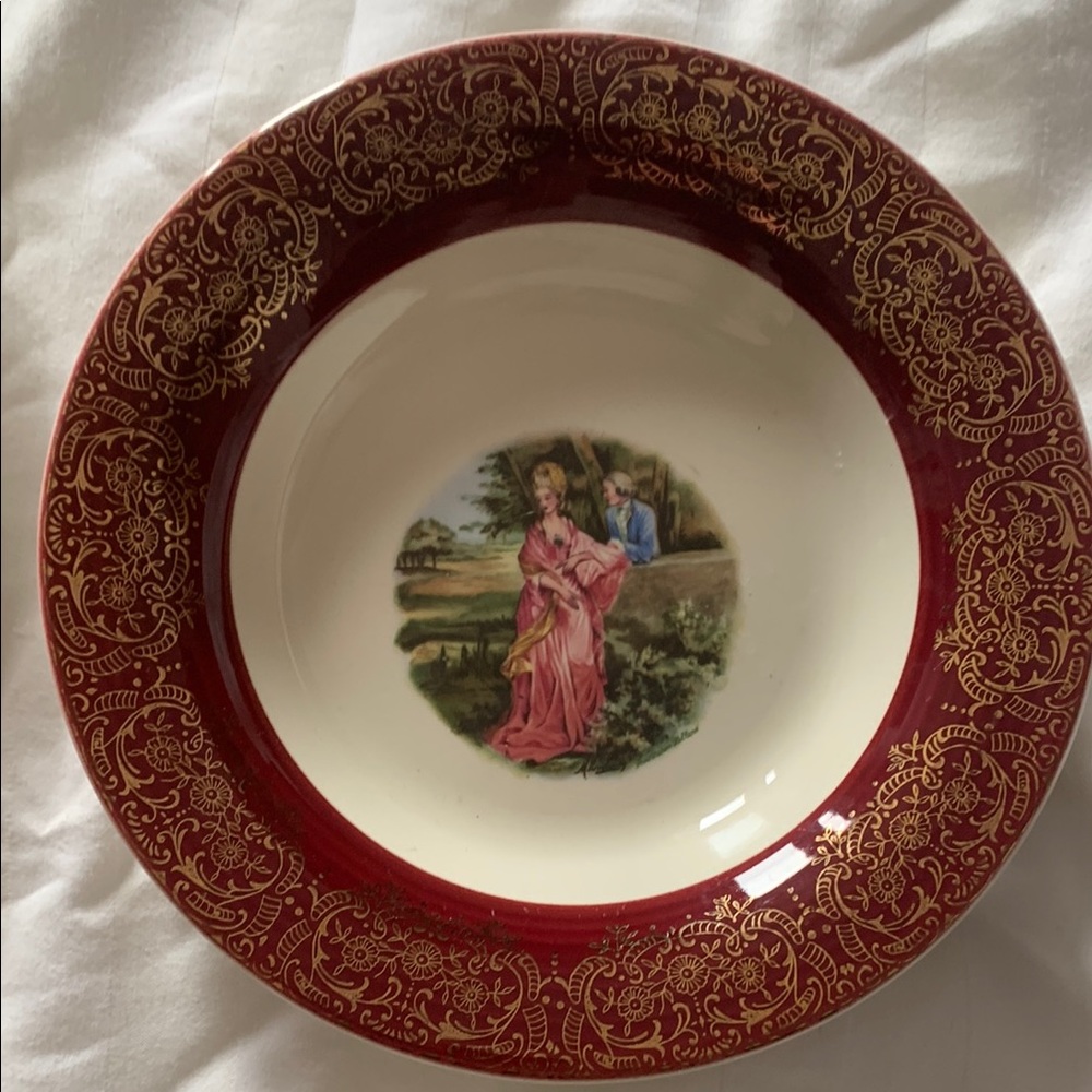 Limoges (4) Red and Gold Bowl